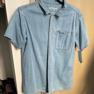 Target Cat & Jack Short Sleeve Denim Button Up